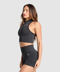 Adapt Camo Seamless Zip Up Crop Top