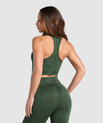 Adapt Camo Seamless Zip Up Crop Top