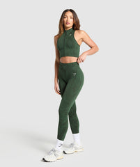 Adapt Camo Seamless Zip Up Crop Top