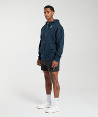 Crest Oversized Zip Up Hoodie