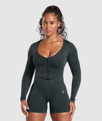 Gains Seamless Washed Zip Up Jacket