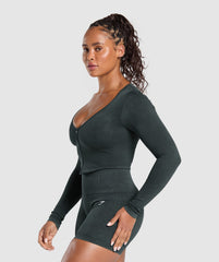 Gains Seamless Washed Zip Up Jacket