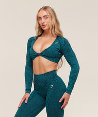 Adapt Animal Long Sleeve Crop Top