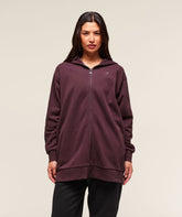 Covered Longline Zip Up Hoodie