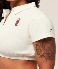 Gymshark x Analis Cropped Polo - Soft White