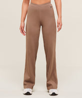 Ribbed Cotton Straight Leg Pants