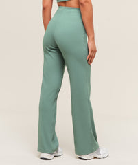 Ribbed Cotton Straight Leg Pants