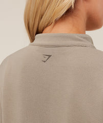 Waffle Midi Zip Up Jacket