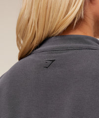 Waffle Midi Zip Up Jacket