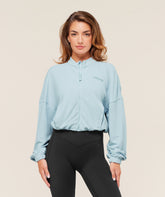 Waffle Midi Zip Up Jacket