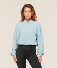 Waffle Midi Zip Up Jacket