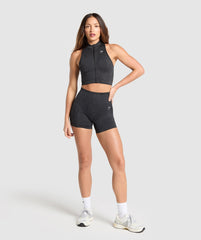 Adapt Camo Seamless Zip Up Crop Top