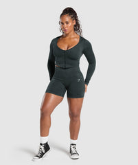 Gains Seamless Washed Zip Up Jacket