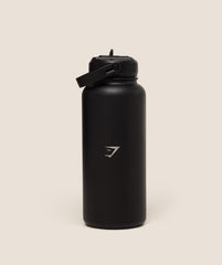 Metal Insulated 1L Bottle with Straw
