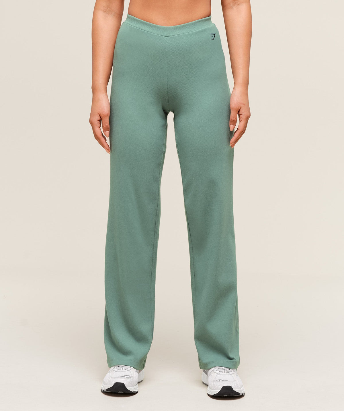 Ribbed Cotton Straight Leg Pants