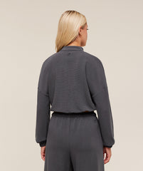 Waffle Midi Zip Up Jacket