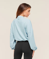 Waffle Midi Zip Up Jacket